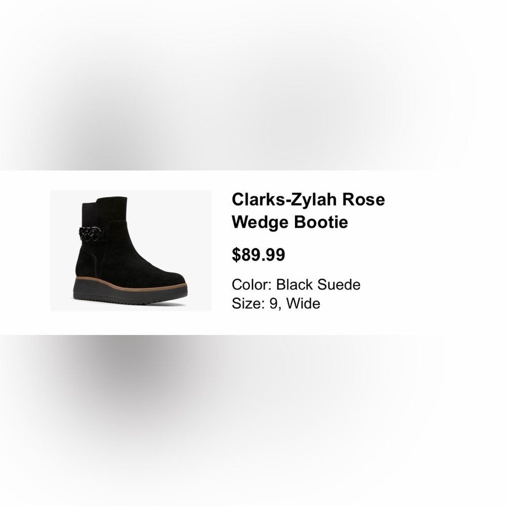 Clarks Zylah Rose Wedge Bootie